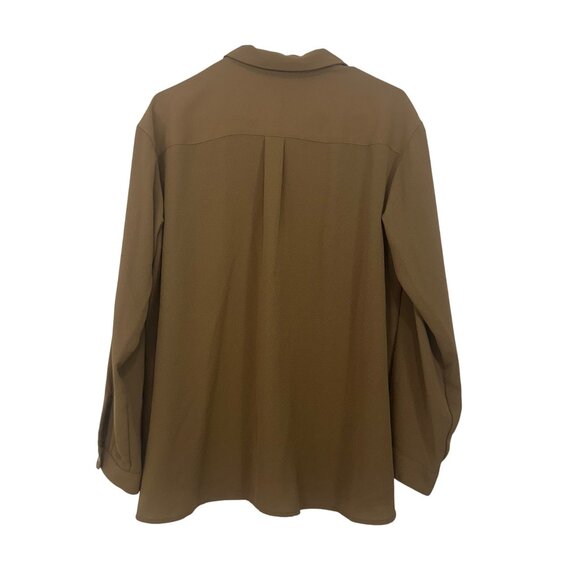 J. Jill Womens Button-Down Long Sleeve Tunic Top Size Medium Brown Relaxed Fit - Picture 2 of 13